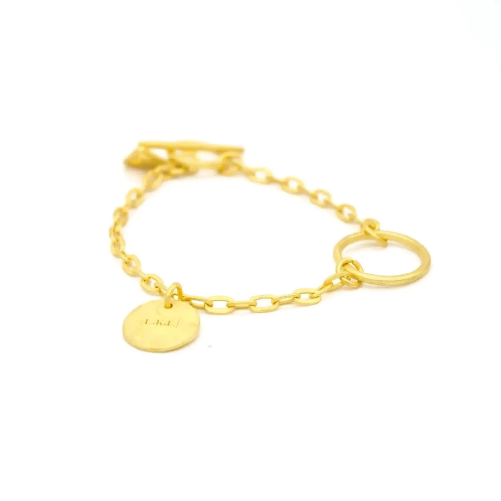Meandering Bracelet 925 Sterling Silver plated with 21K Gold by